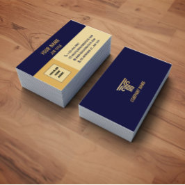 Blue Gold Corporate QR Code Business Card Visitkort