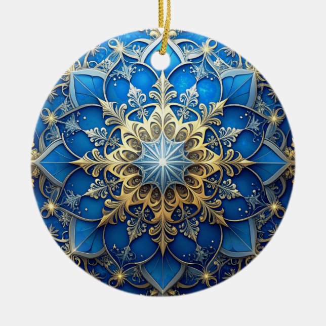 Blue Gold Decorative Holiday Ornament (Framsidan)