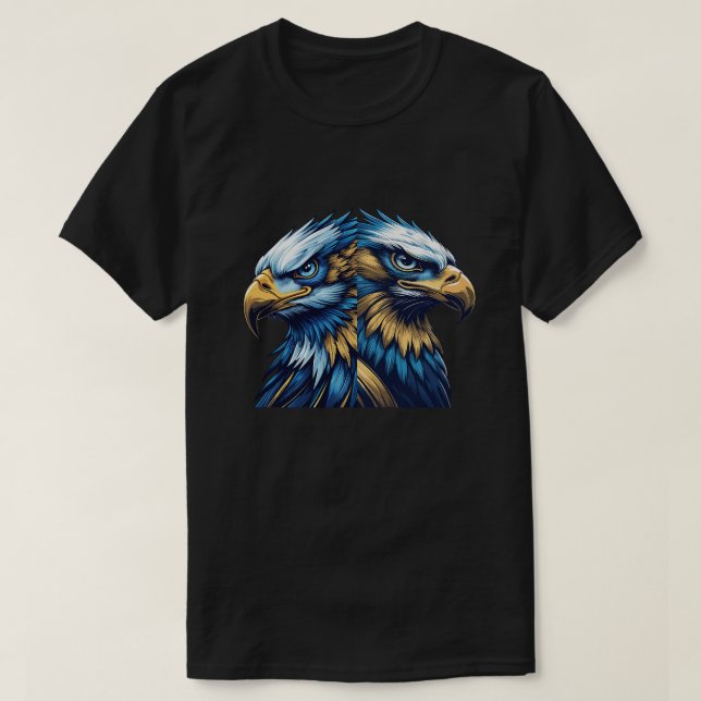Blue & Gold Eagle Head – Premium Modern Vector Art T Shirt (Design framsida)