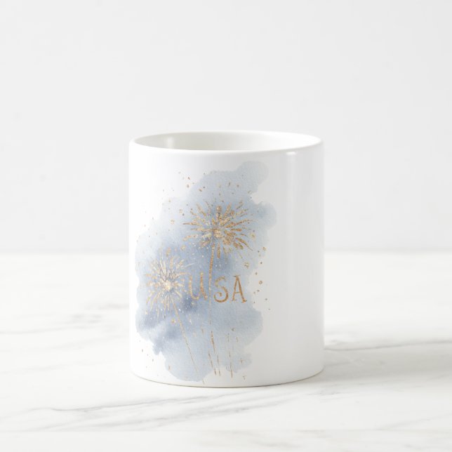 Blue Gold Fireworks USA Kaffemugg (Center)