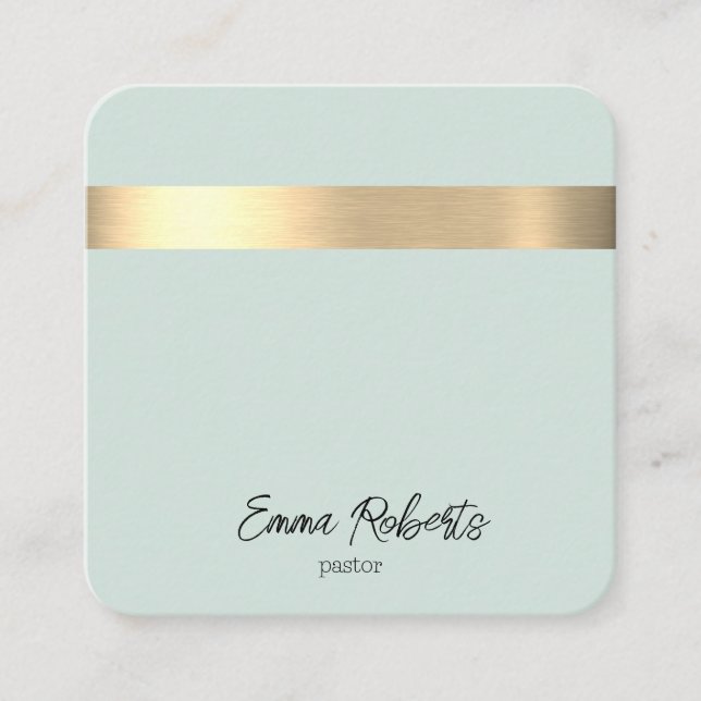 Blue Gold Foil Rustic Faux Jesus Kristus Pastor Fyrkantigt Visitkort (Framsida)