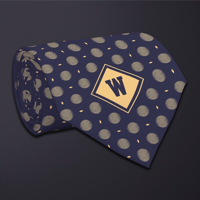 Blue Gold Golf Ball Icon Necktie Slips (Skapare uppladdad)