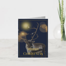Blue & Gold Holiday Greeting Card (4 Pages) Kort