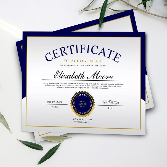 Blue Gold Kant Certifikat för prestation Utmärkels (Skapare uppladdad)