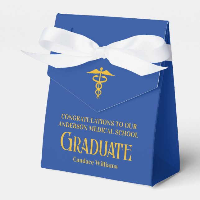 Blue Gold Medical School Graduation Party Presentaskar (Framsidan Sidan)