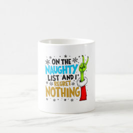 Blue & Gold Naughty List Christmas Creature Design Kaffemugg