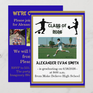 Blue & Gold Senior Class Fotbollsexamen Inbjudningar