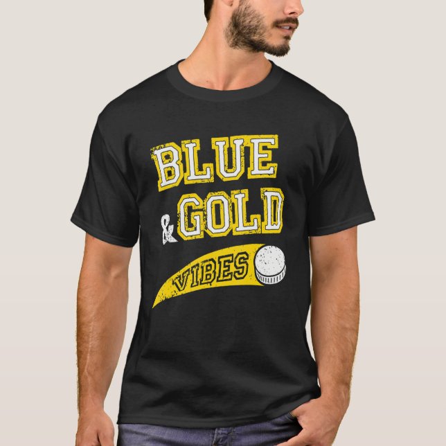 Blue & Gold Vibes Hockey Team Fan T Shirt (Framsida)
