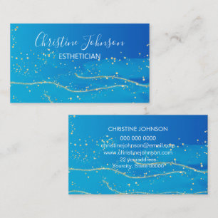 Blue Golden Glitter Gnistra Makeup Artist Visitkort