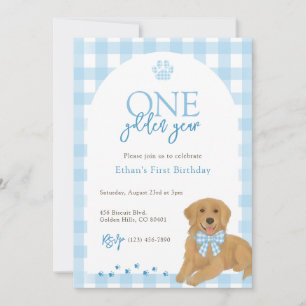Blue Golden Retriever ett gyllene år Inbjudningar