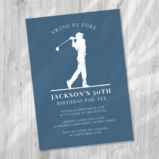 Blue Golf Birthday Par Inbjudningar (Skapare uppladdad)