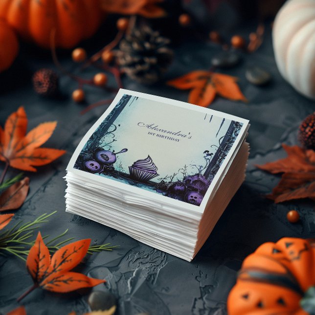 Blue Gothic Spooky EN Birthday Pappersservett (Skapare uppladdad)