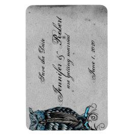 Blue Gothic Uggla Posh Bröllop spara datum Magnet
