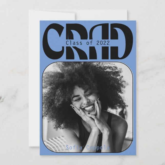 Blue gotiic modern Typography Studenten 2022 Invi Inbjudningar (Framsida)