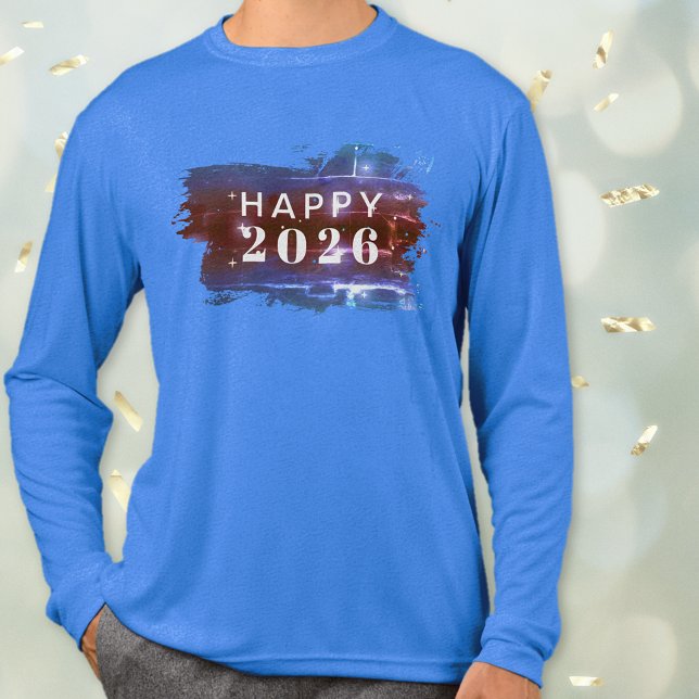 Blue Gott nytt år Helgdag T-Shirt (Blue Happy New Holiday T-Shirt Tri-Blend Shirt (front))
