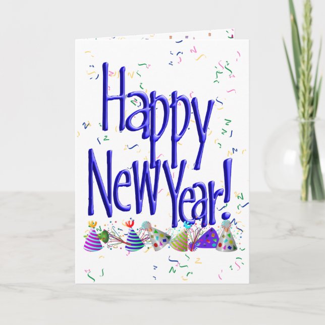 Blue GOTT NYTT ÅR! Helgkort (Framsida)