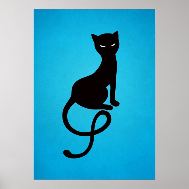 Blue Gracious Evil Black Cat Poster (Framsidan)