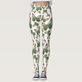 Blue Gradient Butterfly Mönster Leggings