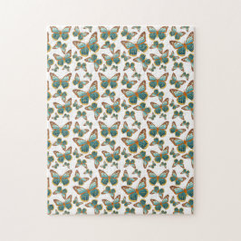 Blue Gradient Butterfly Mönster Pussel