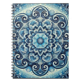 Blue Gradient Mandala Design 2 Anteckningsbok