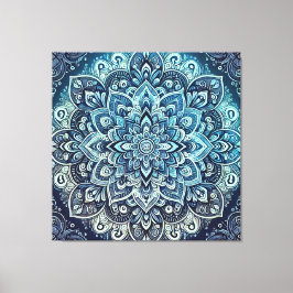 Blue Gradient Mandala Design Canvastryck