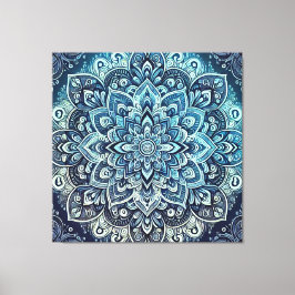 Blue Gradient Mandala Design Canvastryck