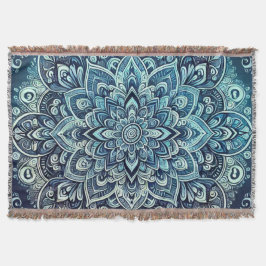 Blue Gradient Mandala Design Filt