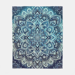 Blue Gradient Mandala Design Fleecefilt