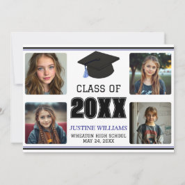 Blue Graduation  Announcement Meddelande