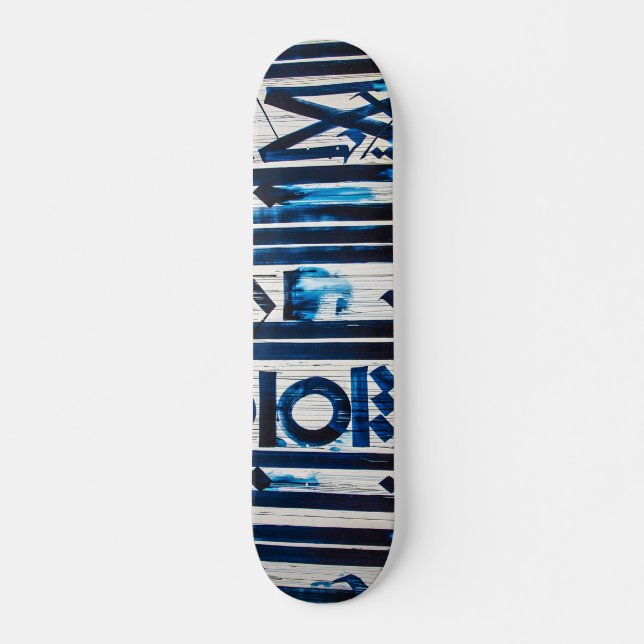 Blue Graffiti Art Mini Skateboard Bräda 18,5 Cm (Framsida)