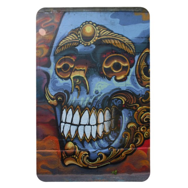 Blue Graffiti Skull Magnet (Vertikal)