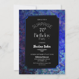 Blue Gräns Black Surprise 70:e Födelsedagsfesten Inbjudningar