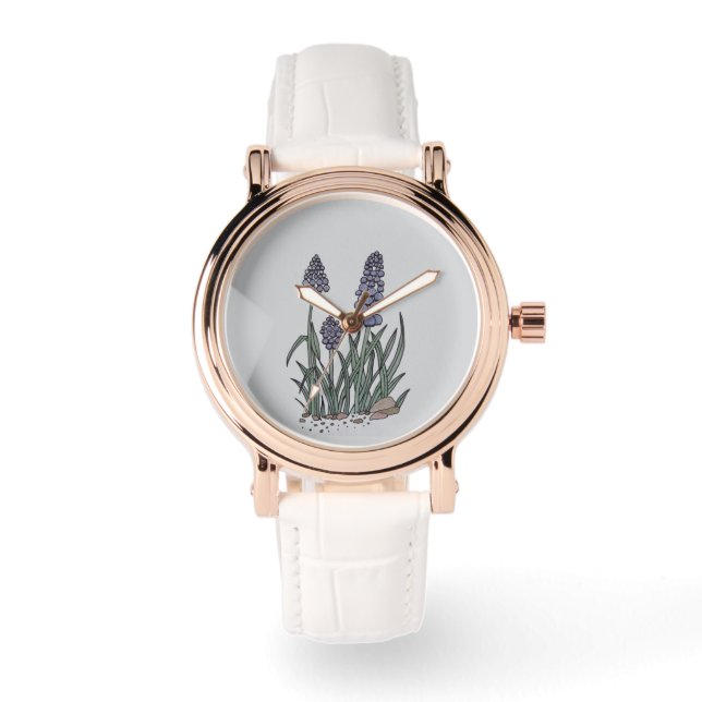 Blue Grape Hyacinth Watch Armbandsur (Framsida)