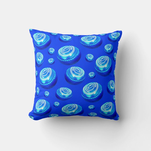 Blue Gräsmatta Bowls Oil Paint Design Kudde (Framsida)
