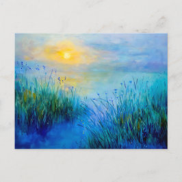 Blue Grasslands at Sunrise på morgonen Helg Vykort