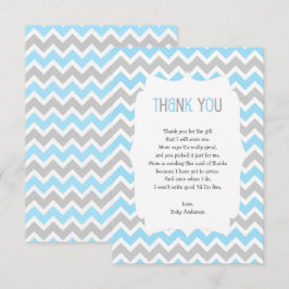 Blue Grått Baby tackkort dikt Inbjudningar