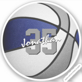 Blue grått basketball Team party favors Klistermärken