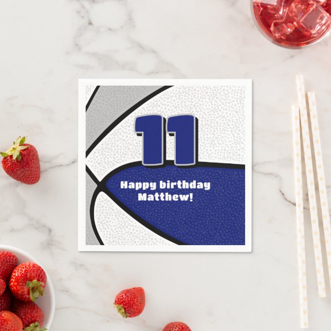 Blue grått basketbollflickor sport party pappersservett (Insitu)