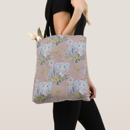 BLUE & GRÅTT BOHO BABY ELEPHANT & DREAMCATCHER TYGKASSE
