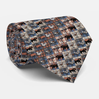Blue Grått Brown Checks Woodland Animals on Play Slips