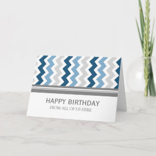 Blue Grått Chevron Business från Group Birthday Kort