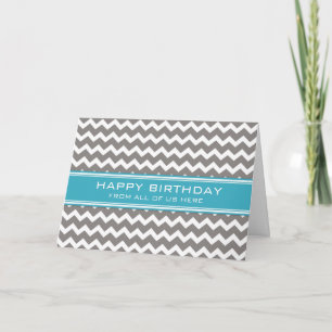 Blue Grått Chevron Business från Group Birthday Kort