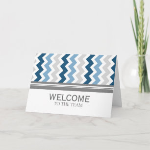 Blue Grått Chevron Employee Welcome till teamet Kort