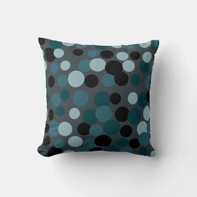 Blue Grått Dots Pillow Kudde (Framsida)