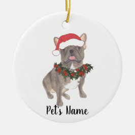 Blue Grått Frenchie jul Ornament