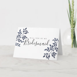 Blue Grått Glitter blir min bridesmaid Kort