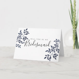 Blue Grått Glitter blir min bridesmaid Kort