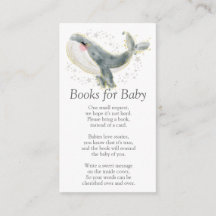 Blue Grått Guld Cute Whale Bokar for Baby Shower e