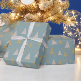 Blue Grått Guld Glitter Shine Julgranar     Presentpapper
