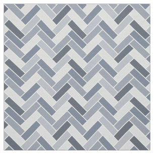 Blue Grått Herringbone Geometric Mönster Tyg